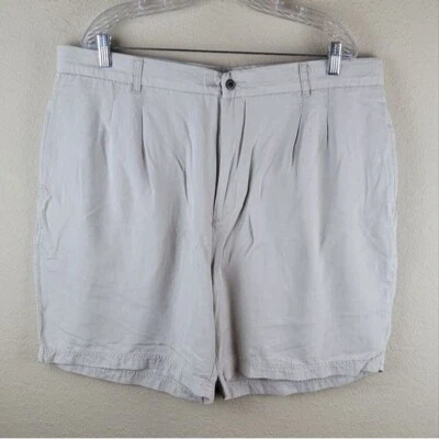 Pantalones Cortos de Golf Fila Para Hombre 42 (40 Actual) 100% Seda Crema Pantalones Cortos Ligeros Plisados Foto 1 de 4