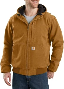 Chaqueta activa Carhartt Full Swing calce suelto línea polar pato lavado MARRÓN MEDIO - Imagen 1 de 6