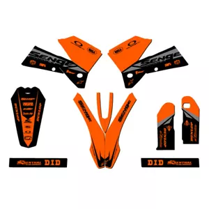 2005-2007 EXC BINARY Orange Senge Graphics Kit Compatible with KTM - Foto 1 di 10