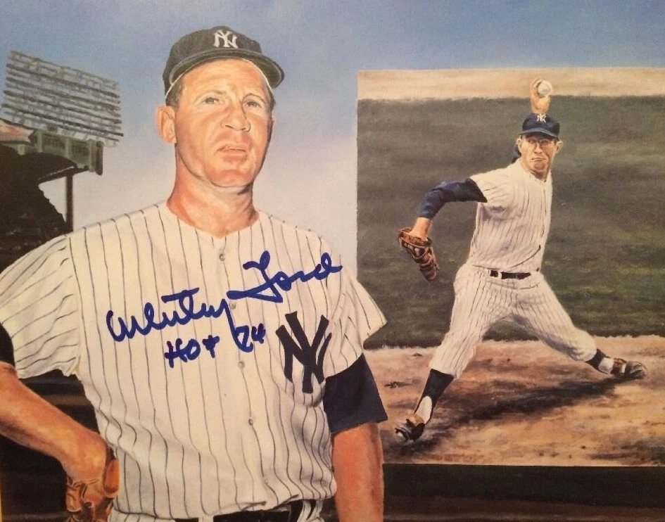 Whitey Ford Autographed & Inscribed HOF 74 8x10 Photo  New York Yankees - MLB - Image 1 of 1