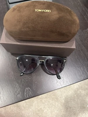 Gafas de sol Tom Ford Burton 697 01C negras grises lentes para hombre 56-18-145 con estuche caja Foto 1 de 4