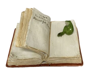 Miniatur  Buch liegend mit Frosch Erwin*Dekofigur*Frog*Seyko - Bild 1 von 5