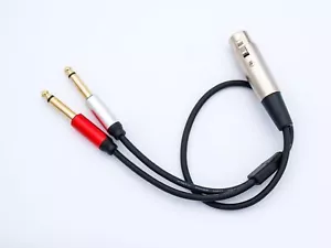 XLR Buchse auf Dual 6,35 mm 1/4" Y Splitter Audiokabel - 0,5 m - Bild 1 von 11