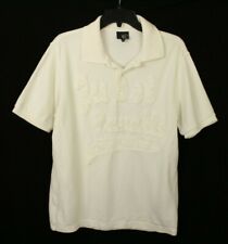 Just Cavalli Mens Polo Shirt Ivory Embroidered Size 48 (Size M)