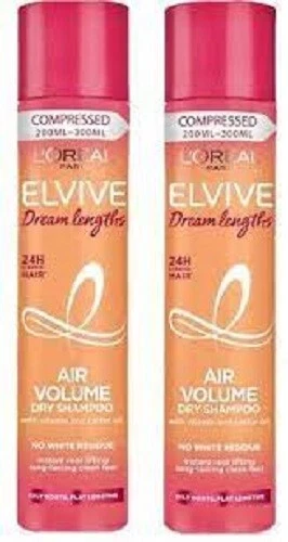 2 x LOREAL Paris Elvive Dream Lengths Air Volume Dry Shampoo Compressed 200ml ea - Image 1 of 1