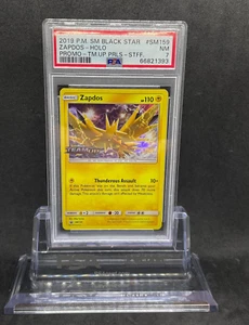 Pokemon SM Team Up Prerelease STAFF Zapdos SM159 Black Star Promo Holo PSA 7 NM - Picture 1 of 2