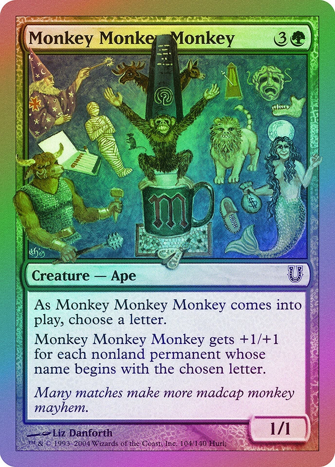 Monkey Monkey Monkey FOIL Unhinged NM Green Common MAGIC MTG CARD ABUGames - Image 1 of 1