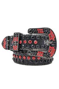 Barabas Men's Jewels Rhinestone Stone Buckle leather belt BK817 - Picture 1 of 18