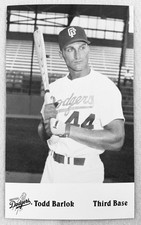 1995 Great Falls Dodgers Minor League Postcard #29-Todd Barlok, 3B