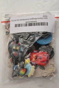 5er Set Roboter Raumschiffe Cocktail Charms Marker Etiketten gemischtes Set - Bild 1 von 3