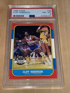 1986 Fleer Basketball Cliff Robinson PSA 8 near mint to mint graded card - Picture 1 of 7