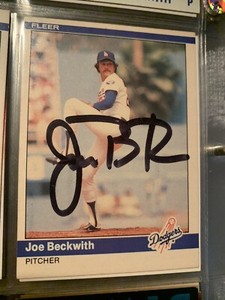 4 Joe Beckwith baseball cards/2 cards autographed