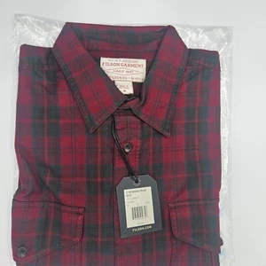 Filson Lt Wt Alaskan Guide Shirt, Green/Red, Size M - Picture 1 of 3