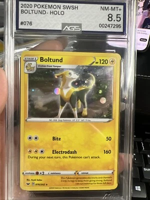 2020 Pokemon SWSH Boltund #76 Cosmos Holo w/HD SWIRL 🌀 Graded AGS 8.5 - Image 1 of 4