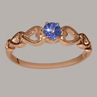 Solid 9Ct Rose Gold Natural Tanzanite Womens Solitaire Ring - Sizes J To Z