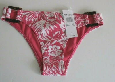 Roxy Size S Women's Blooming Ride Mod Bottom  Bikini Swimsuit Pink White  - Image 1 of 2
