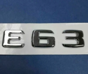 CHROME * E63 * TRUNK LETTERS EMBLEM BADGE FOR MERCEDES BENZ AMG E-CLASS - Bild 1 von 2