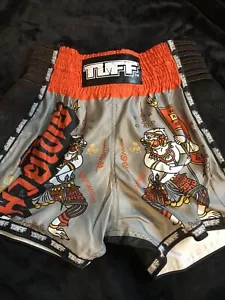 TUFF Muay Thai Shorts Retro Boxing Shorts MMA Kickboxing Workout Shorts Size L - Picture 1 of 3