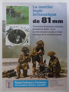 10/1982 PUB ROYAL ORDNANCE 81 MM MORTAR MORTIER BRITISH ARMY ORIGINAL FRENCH AD - Imagen 1 de 1