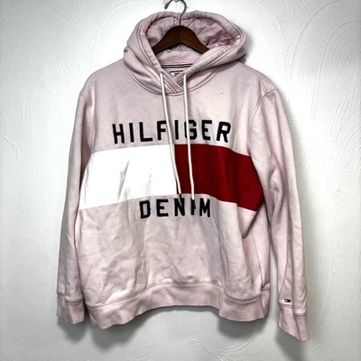Tommy Hilfiger джинсовой ткани толстовка с капюшоном розовый пуловер длинным рукавом толстовка Athletic женщин - Изображение 1 из 4