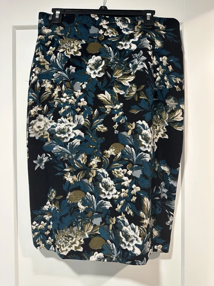 Alex Marie Floral Fall Winter Career Pencil Skirt Sz 12 - Image 1 of 4