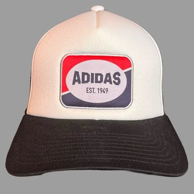 adidas Men's Foam Front Mesh Back Black & White Snapback Trucker Hat OSFM - Image 1 of 4