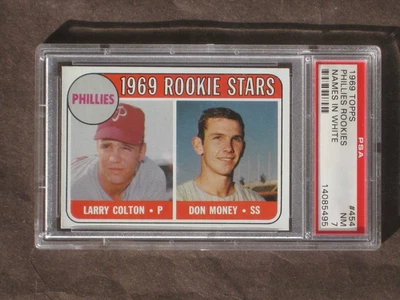 1969 TOPPS PHILLIES ROOKIES ERROR VARIATION WHITE LETTERS # 454  PSA 7 NM - Image 1 of 2