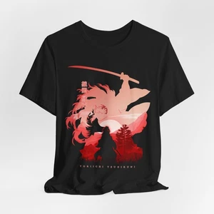 Demon Slayer Tee, Yoriichi Tsugikuni Silhouette Shirt, Anime Art Gift, Japanese - Picture 1 of 14