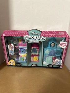 Disney Doorables Mega Stack Playset Belle Bookshop Mad Hatter & Frozen Elsa New - Picture 1 of 5