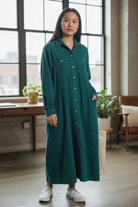 Vintage L.L. Bean Langarm Cordkleid Größe 14 Midi Preppy Lehrer 3954 - Bild 1 von 9