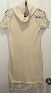 Chelsea & Violet Cream/Ivory Dress w/ Lace Details Size XS 5% FUR - Picture 1 of 5