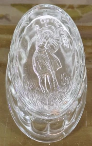 Vintage Little Bo Peep Glass Butter Mold Dish 7" - Picture 1 of 4