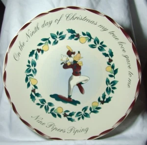 Disney Vintage Twelve Days Of Christmas NINE PIPERS PIPING Goofy 11" Plate 1993 - Picture 1 of 2