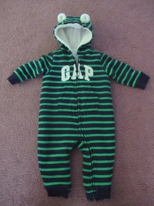 Baby Gap Blue & Green Bunting Snowsuit Hooded 6-12 Mos - Picture 1 of 3