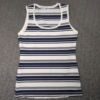 Top Charlotte Tarantola sin mangas a rayas azul/blanco mediano Foto 1 de 4