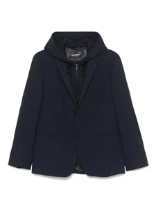 Herren Karl Lagerfeld Lagenlook Blazer Schwarz Mit Zip Off Kapuze UK Größe L 42" Brustumfang - Bild 1 von 9