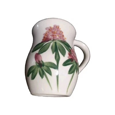 Taza Emerson Creek Pottery Bedford Virginia pintada a mano rosa y verde 1995 Foto 1 de 4