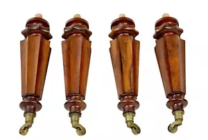 SET OF 4 19TH CENTURY MAHOGANY DINING TABLE LEGS FOR PROJECT - Picture 1 of 5