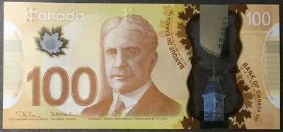 Banknote - 2011 Canada $100 Hundred Dollar Polymer, P110,Lane / Macklem, UNC - Image 1 of 2