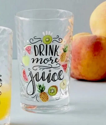 НОВЫЙ ANTHROPOLOGIE «ПЕЙТЕ БОЛЬШЕ СОКА» ЗАКАЛКА СОК СТАКАН ДИЗАЙНЕРСКАЯ ЛИЛИЯ И ВАЛ - Изображение 1 из 4