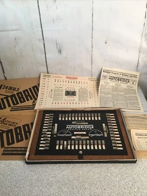 Autobridge Playing Board 1938 Bridge Card Game 28 Deal Sheets Pamphlets - Image 1 of 4