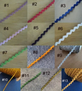 5 Yards 1/4" Wide Ric Rac Rick Rack Trim Lace 12 Colors - Picture 1 of 14