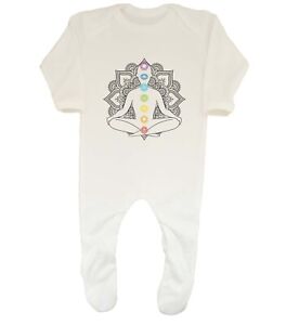 Chakra Symbols Mandala Flower Yoga Meditation Baby Grow Sleepsuit Boy Girls Gift