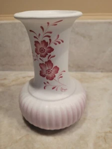 Ceramic Bud Vase Creazioni Original Italy White Red Flowers - Picture 1 of 5
