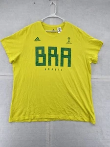 Brazil Soccer Football Shirt Adult 2XL XXL Yellow FIBA World Cup Brasil Adidas - Foto 1 di 7