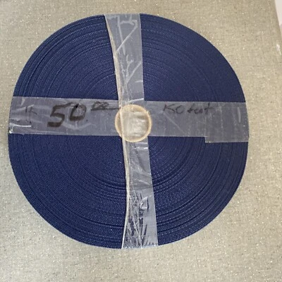 海军蓝尼龙织带 150 英尺 1.5 英寸卷 全新 — 第 1/2 张图片