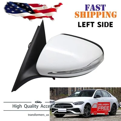 ESPEJO ESPEJO LATERAL IZQUIERDO BLANCO PUNTO CIEGO SE ADAPTA A MERCEDES C250 C300 C350 C63 EE. UU. Foto 1 de 4