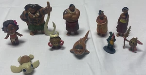 Lote de 10 piezas de figuras juguetes de acción para adorno de pasteles Disney Moana - Imagen 1 de 8