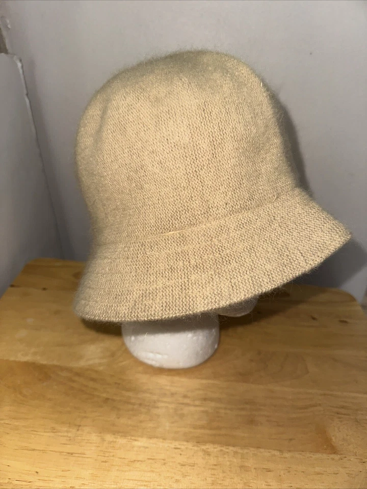 Sombrero de cubo Betmar New York rubor amarillo olefina angora mezcla de pelo de conejo retro Foto 1 de 4