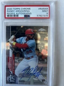 RANDY AROZARENA 2020 Topps Chrome RC Rookie Autograph AUTO #RARAR GEM MT PSA 9 - Bild 1 von 3